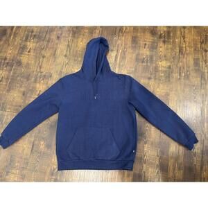 Puma Hoodie Mens M Medium Blue Sweatshirt Hooded Logo Pullover Pocket Outdoor